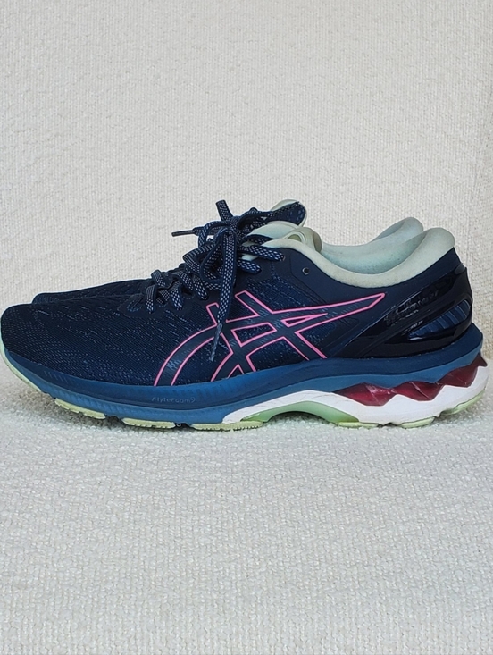 Asics Shoes - Asics Women's Gel KAYANO 27 Running Shoe Blue with Pink Logo Size 7.5